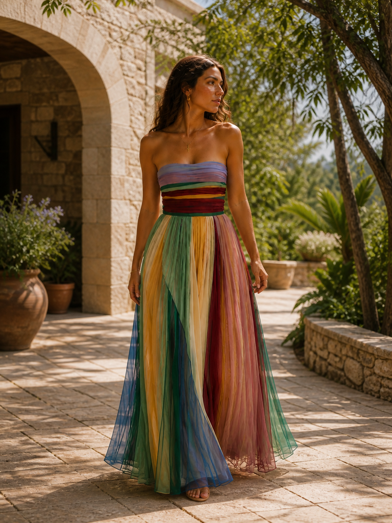 Thirza - Vestido Plisado Multicolor | Edición Especial