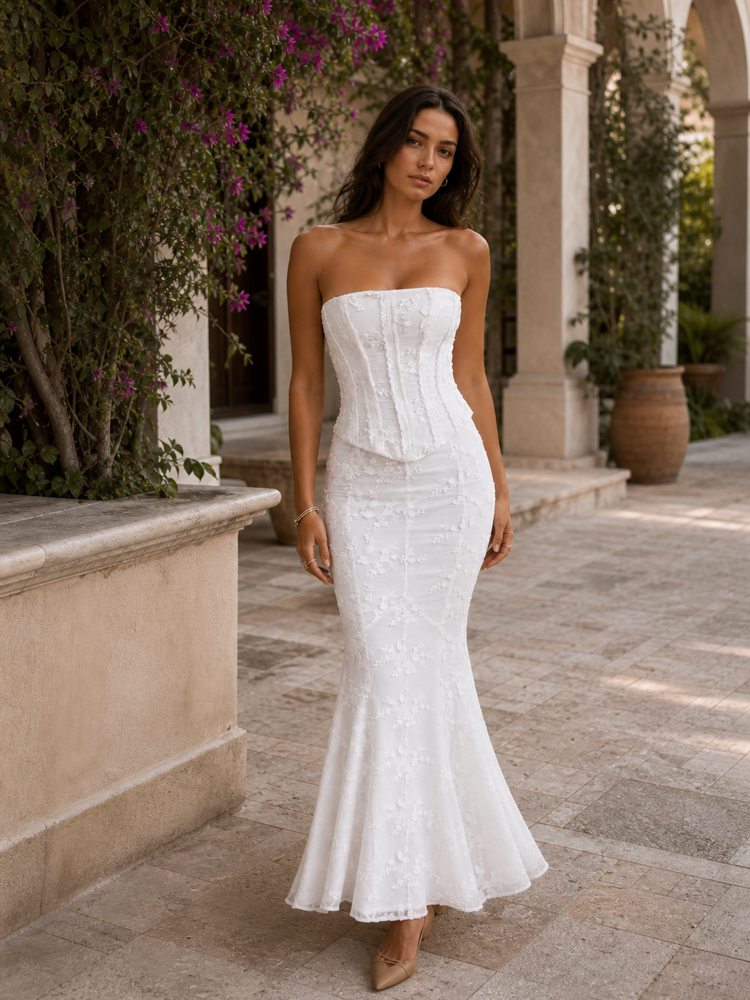 ETERNAL BLOOM | Vestido Midi 2 piezas con Corsé