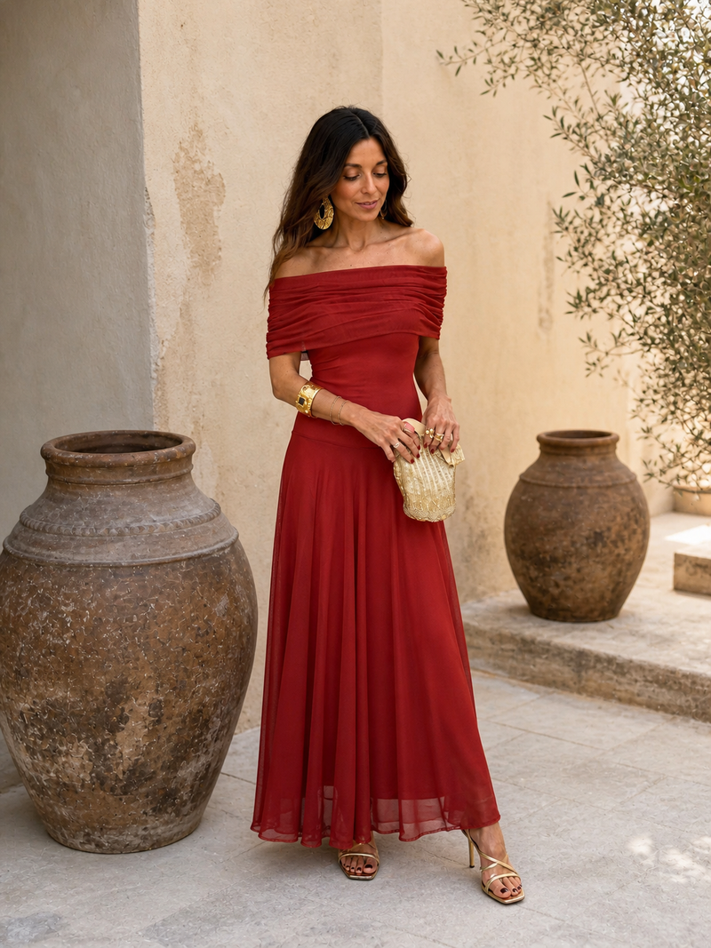 Vestido de Toledo en terracota