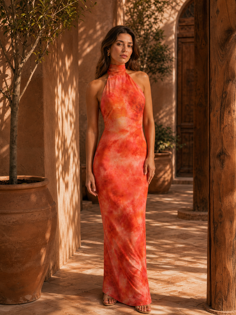 Vestido Coral Bloom