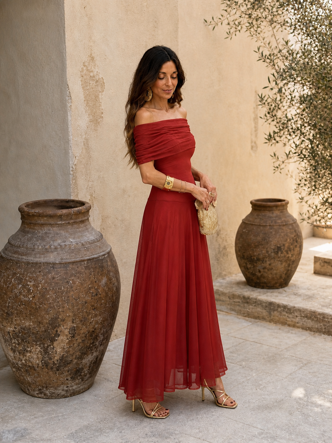 Vestido de Toledo en terracota