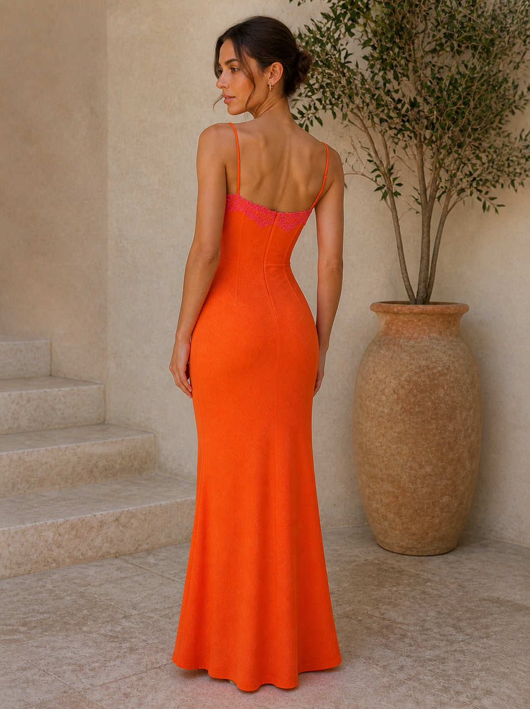 Fay | Vestido Largo de Encaje con Abertura