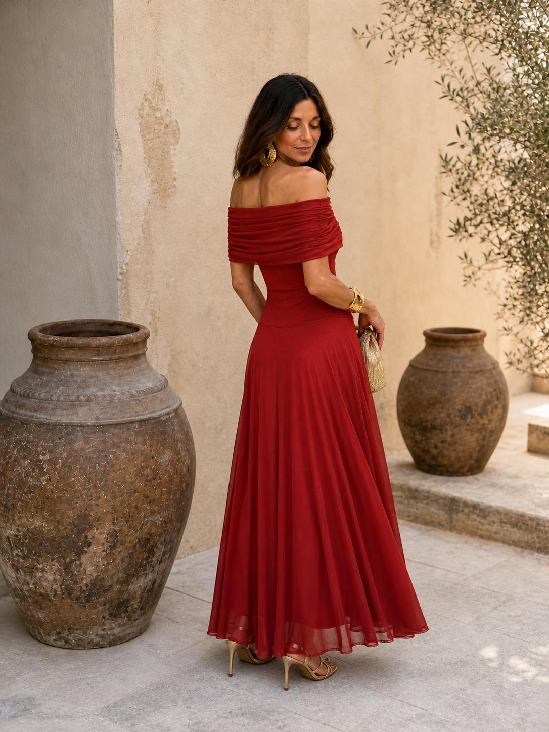 Vestido de Toledo en terracota