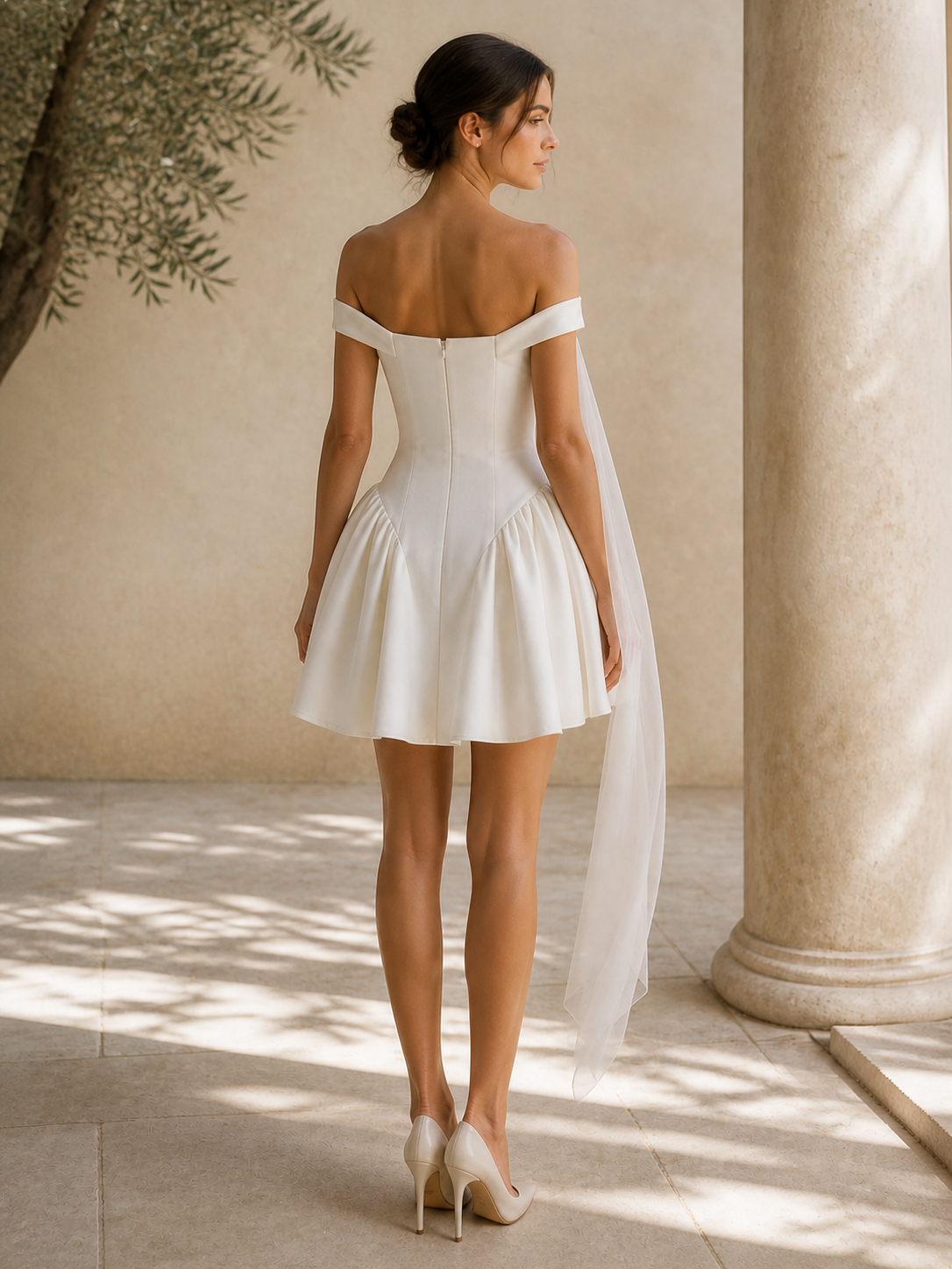 Marla™ | Minivestido color marfil