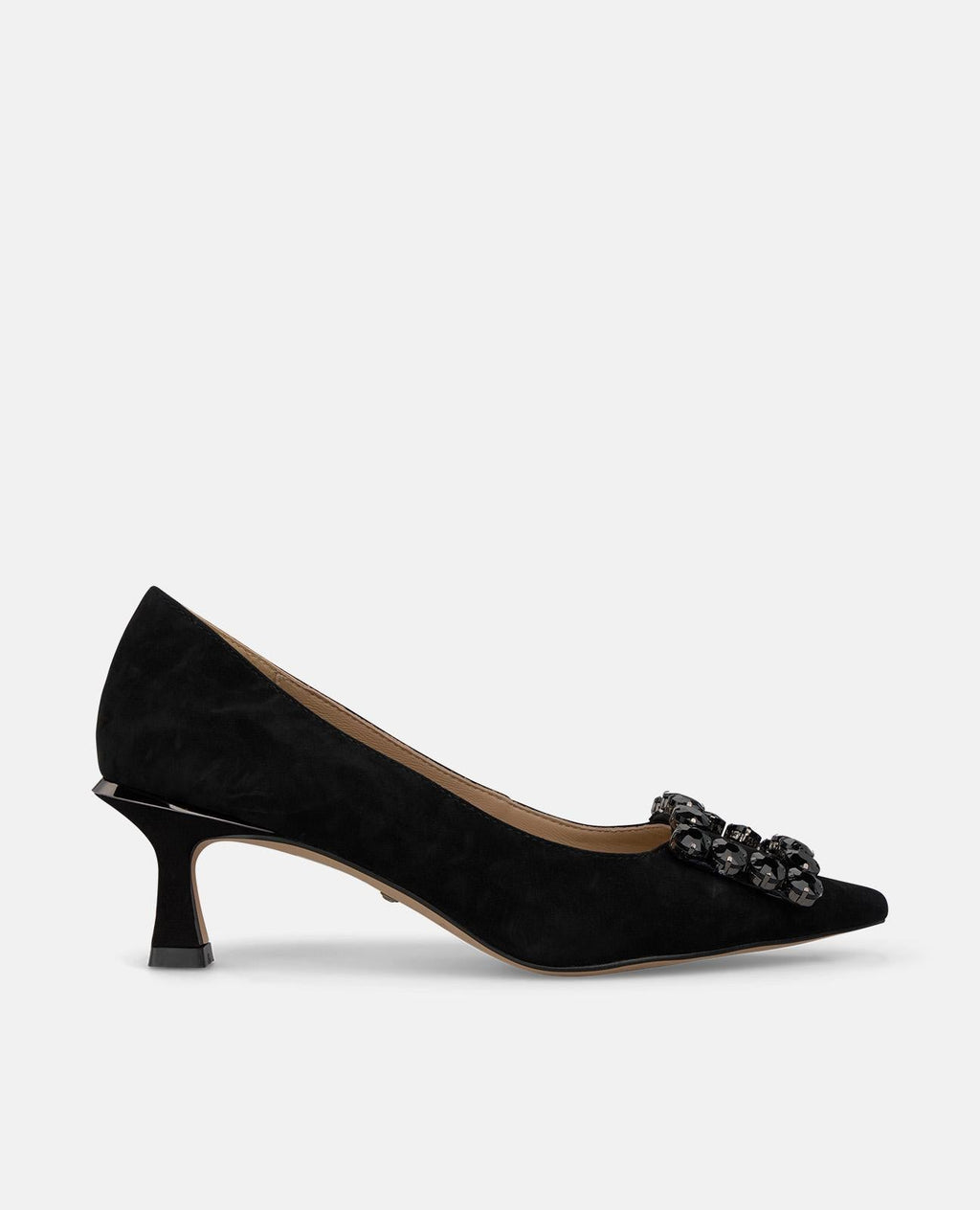ZAPATO TACÓN ANTE CON ADORNO