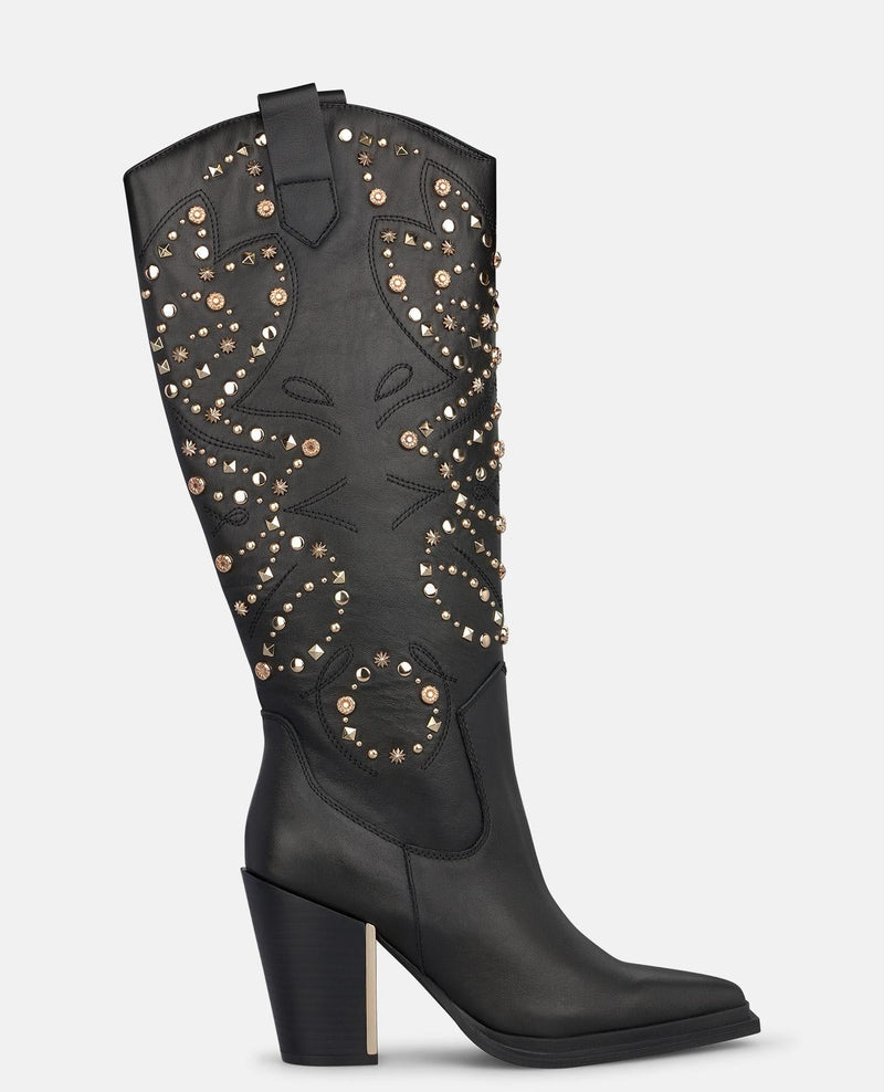 BOTA COWBOY DE NAPA CON TACHAS METÁLICAS