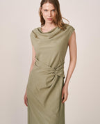 VESTIDO CUELLO DRAPEADO