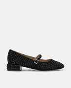 ZAPATO DE ANTE CON PEDRERÍA