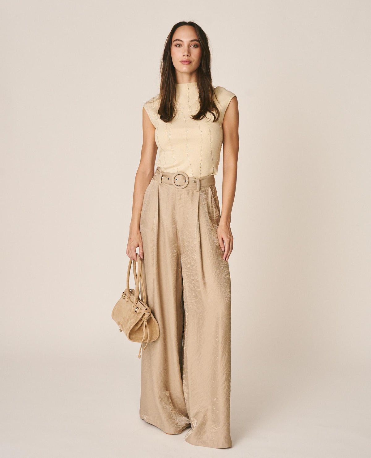 PANTALÓN SATÉN WIDE LEG