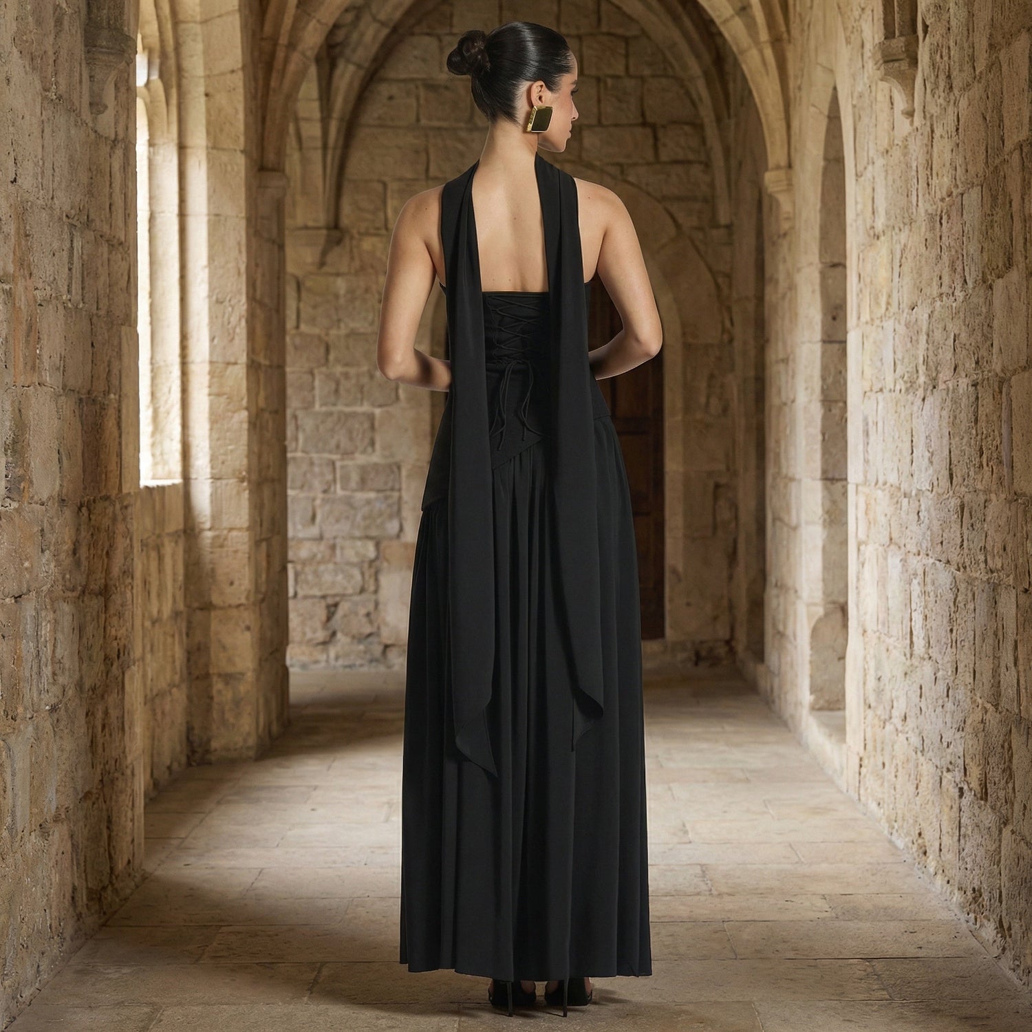 Maia - Vestido maxi sin tirantes