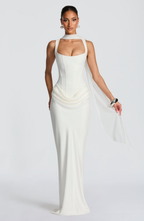 Valentina • Vestido Maxi Esculpido en Reloj de Arena