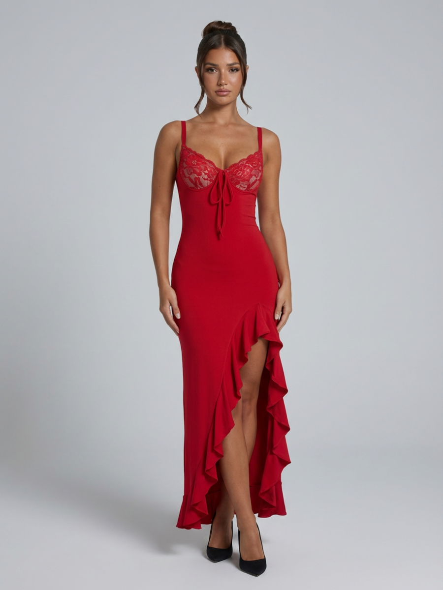 Serelise • Vestido Maxi con Detalles de Encaje