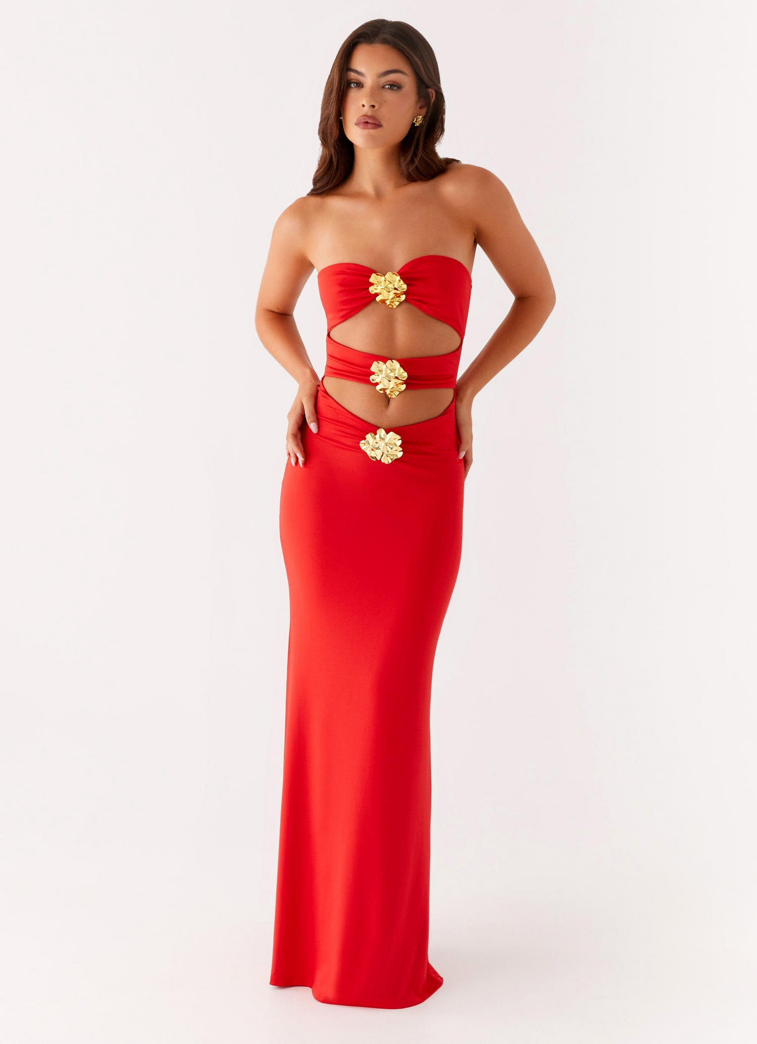 Valerisse • Vestido Maxi Escarlata Floral