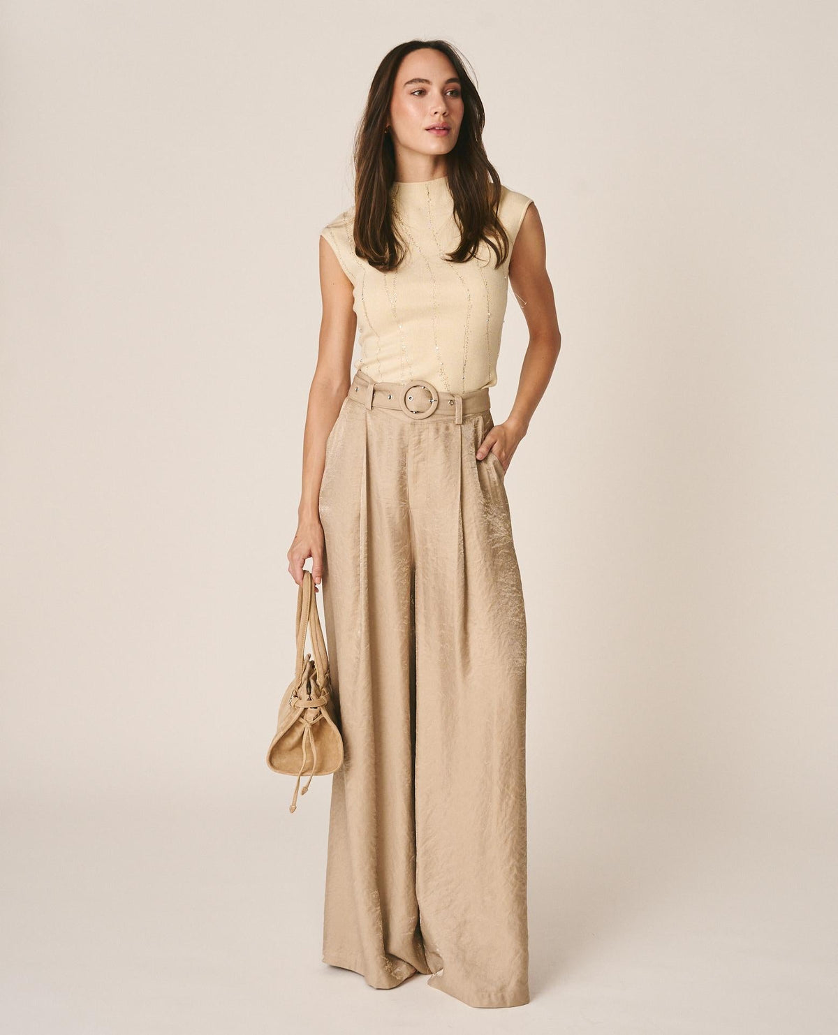 PANTALÓN SATÉN WIDE LEG