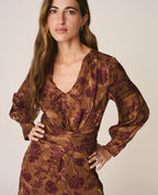 VESTIDO LARGO JACQUARD FLORAL