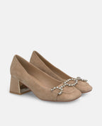 ZAPATO ESTRIBO PEDRERÍA TACÓN