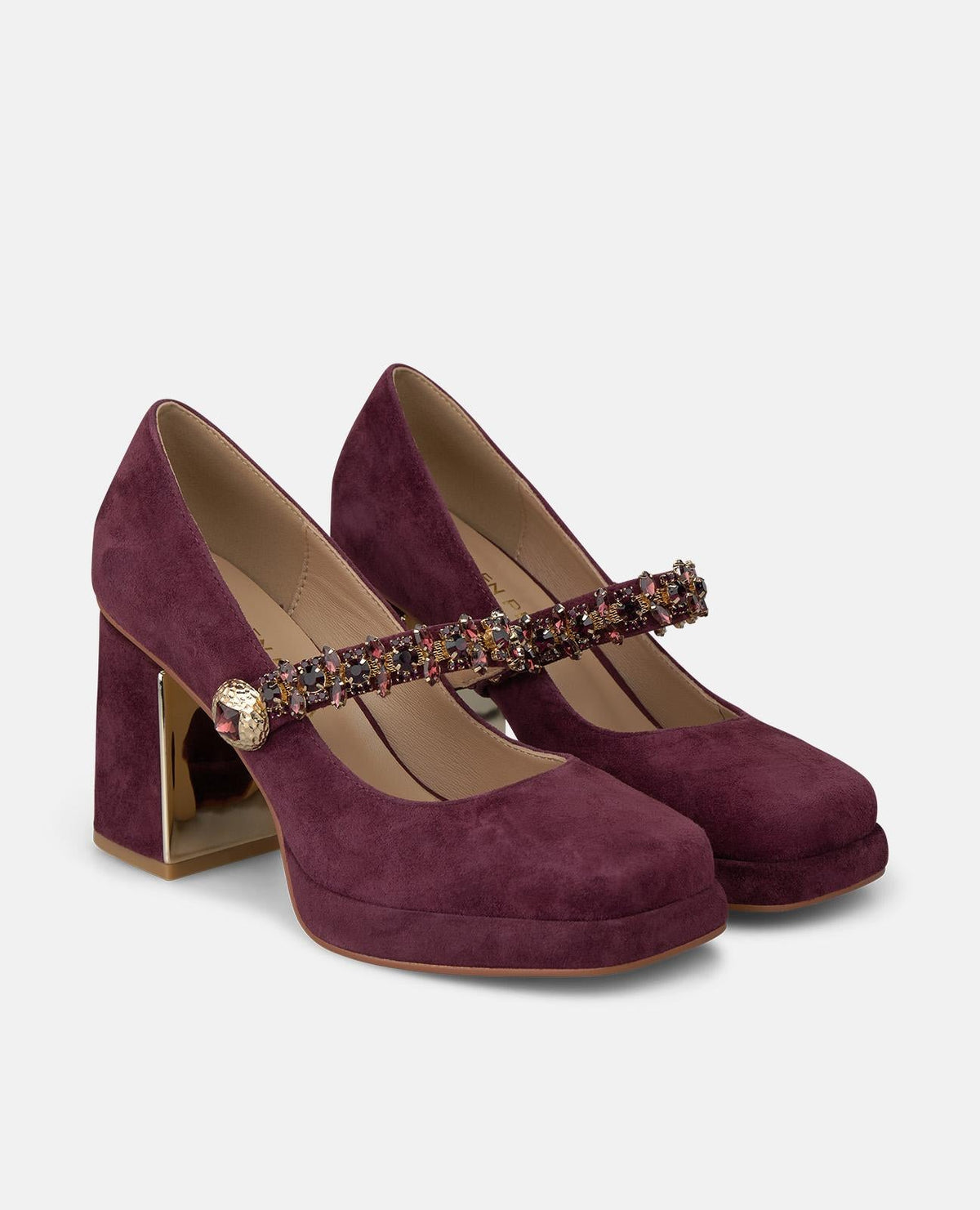 ZAPATO TACÓN ANCHO ANTE