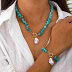Set Collar y Pulsera Turquesa y Perla