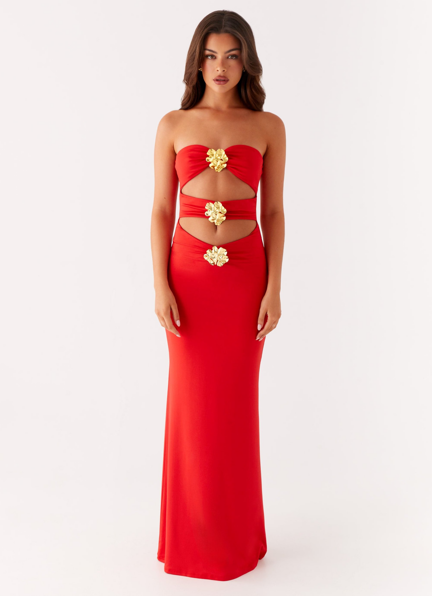 Valerisse • Vestido Maxi Escarlata Floral