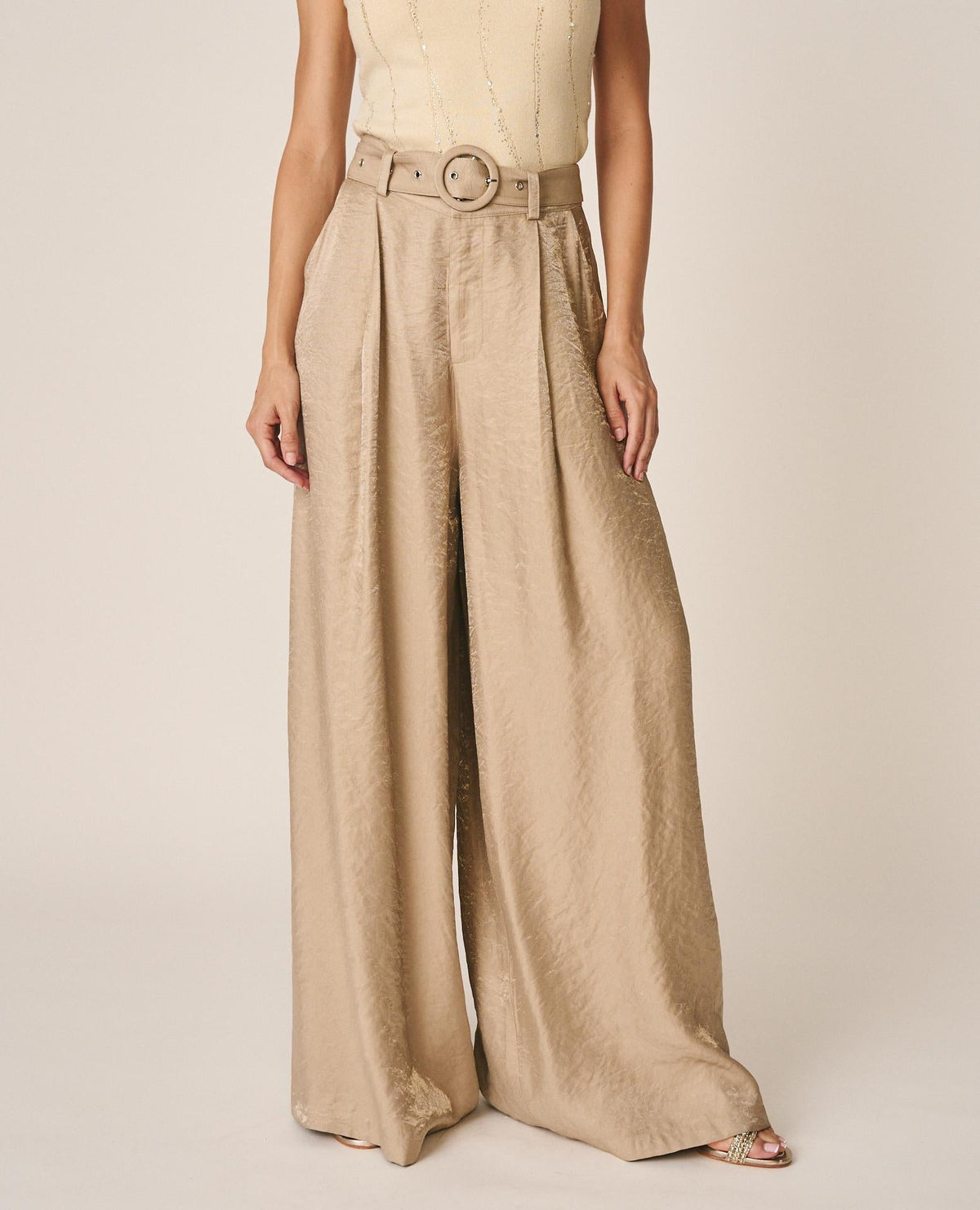 PANTALÓN SATÉN WIDE LEG