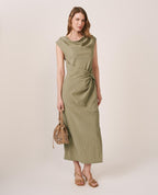 VESTIDO CUELLO DRAPEADO
