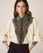 CAMISA LINO BORDADA
