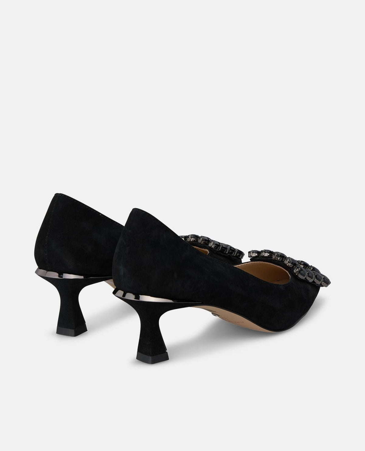 ZAPATO TACÓN ANTE CON ADORNO