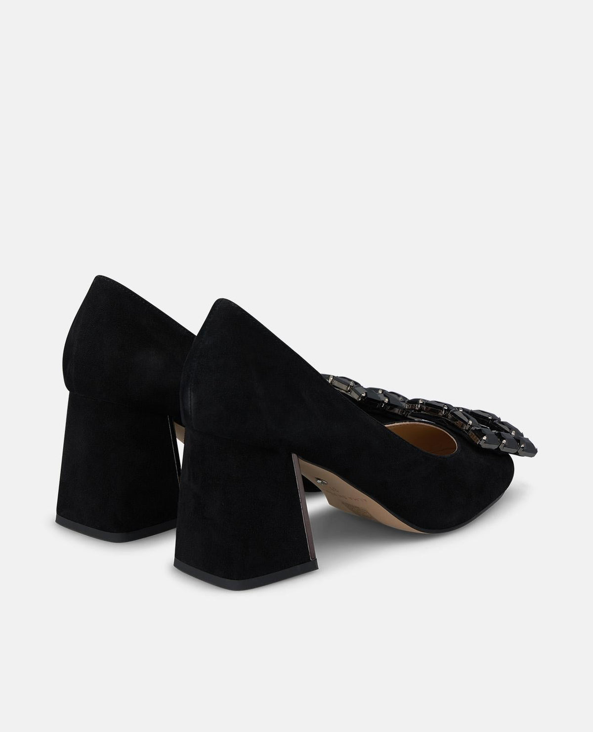 ZAPATO TACÓN DE ANTE CON ADORNO