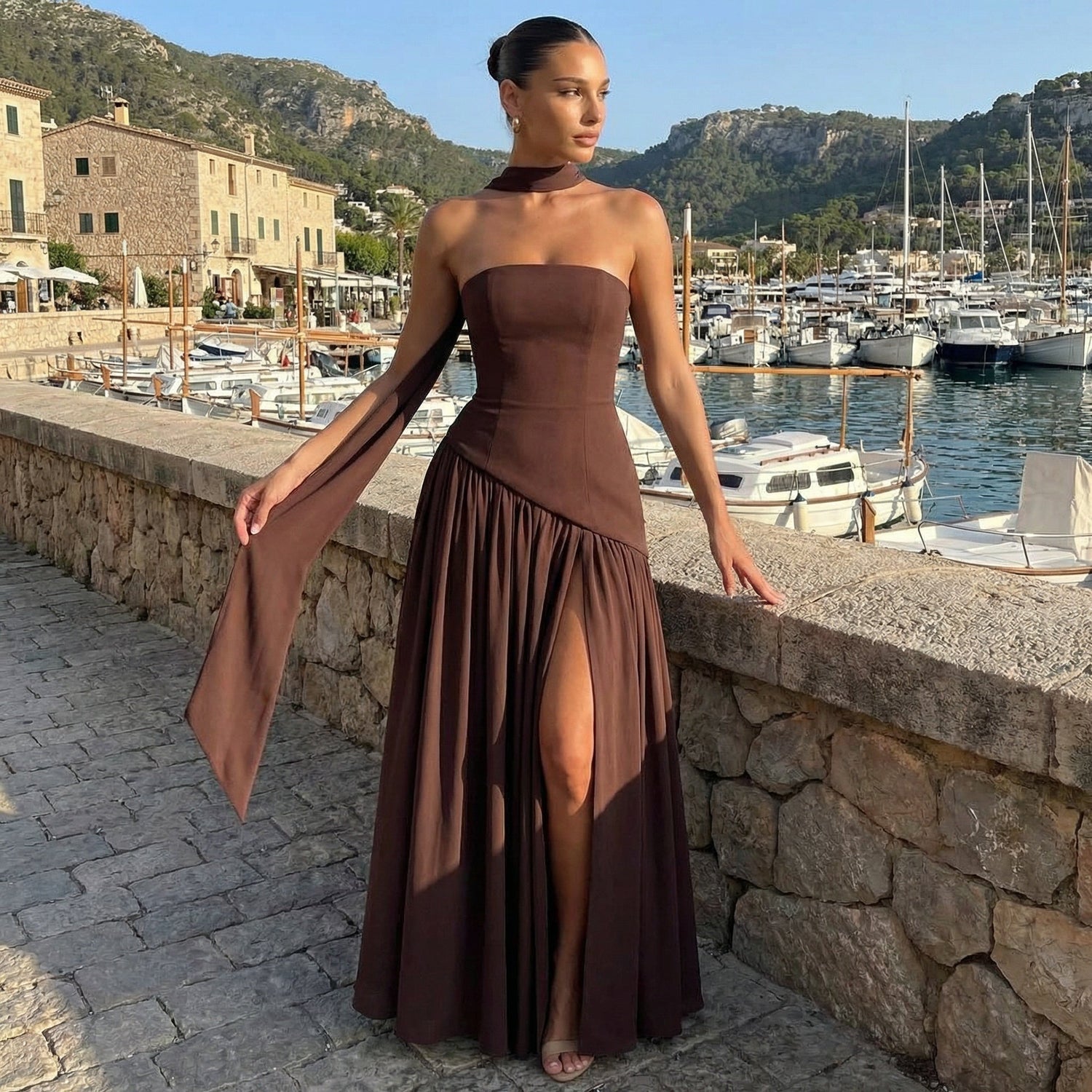 Maia - Vestido maxi sin tirantes