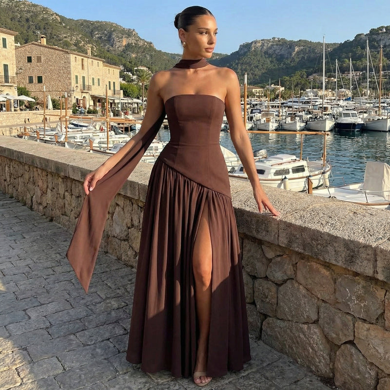 Maia - Vestido maxi sin tirantes
