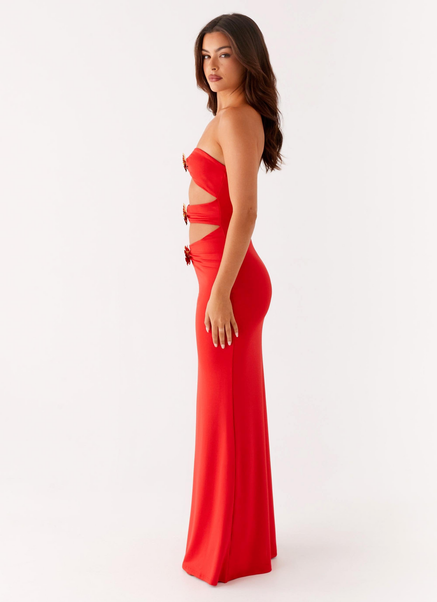 Valerisse • Vestido Maxi Escarlata Floral
