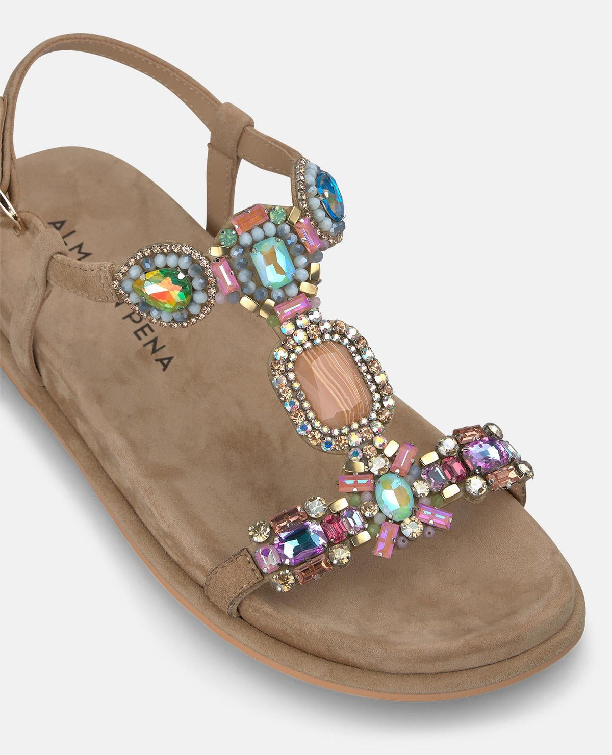 SANDALIA PLANA CON DETALLE JOYAS