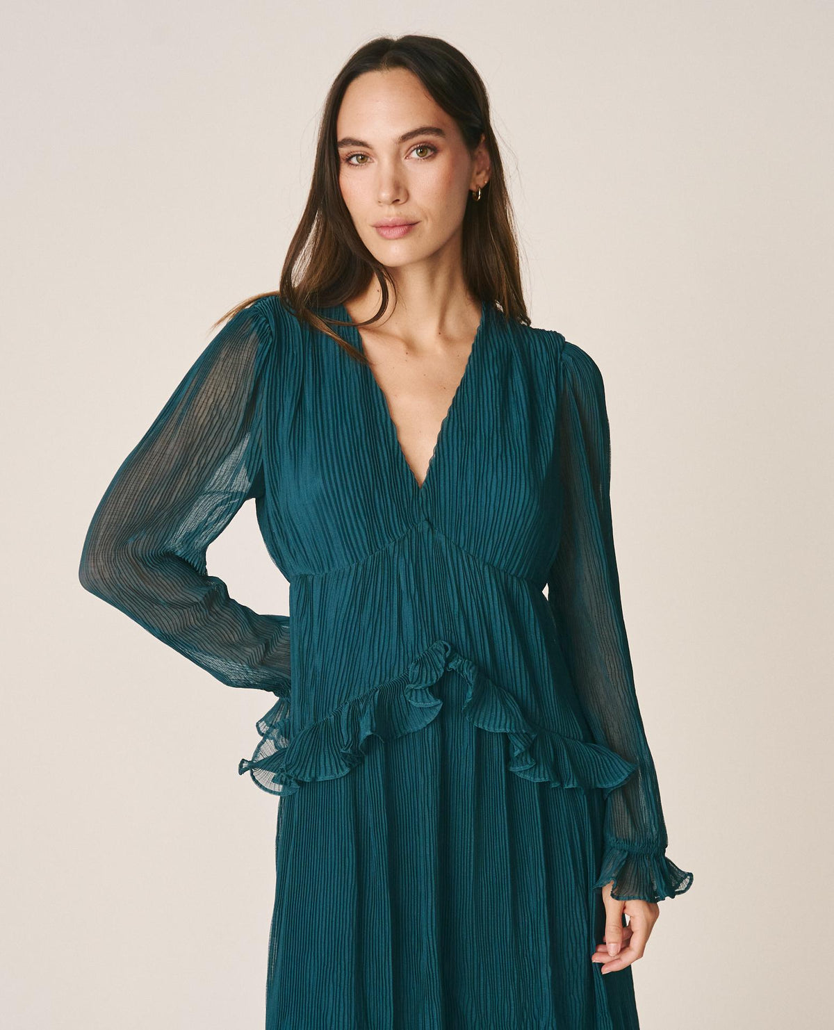 VESTIDO LARGO PLISADO