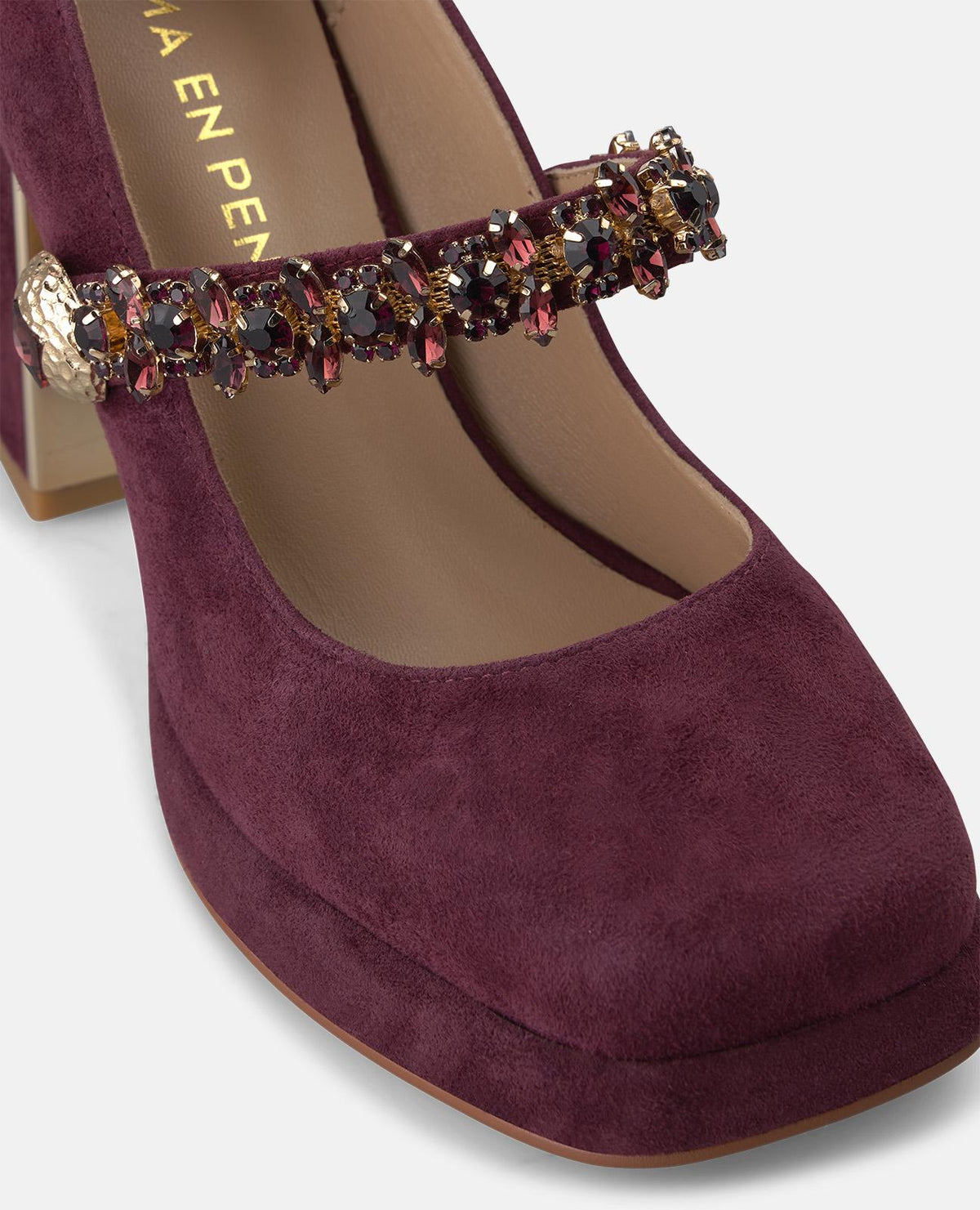 ZAPATO TACÓN ANCHO ANTE