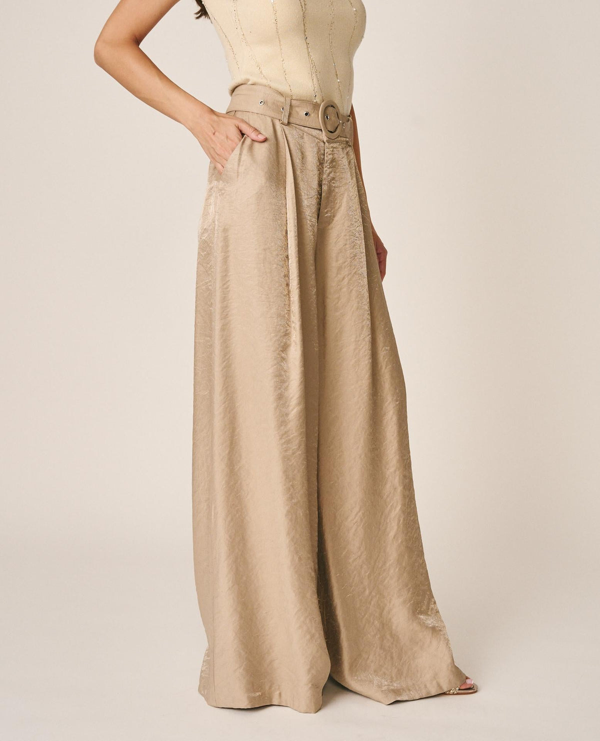 PANTALÓN SATÉN WIDE LEG