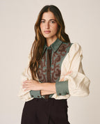 CAMISA LINO BORDADA
