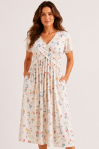 Azalea · Vestido Midi Floral de Cintura Cruzada