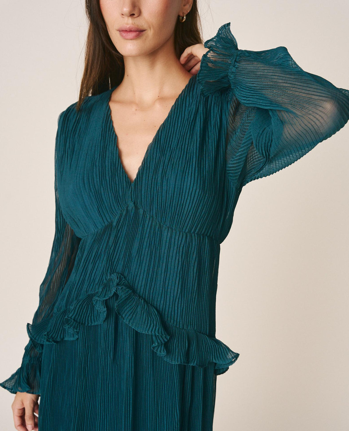 VESTIDO LARGO PLISADO