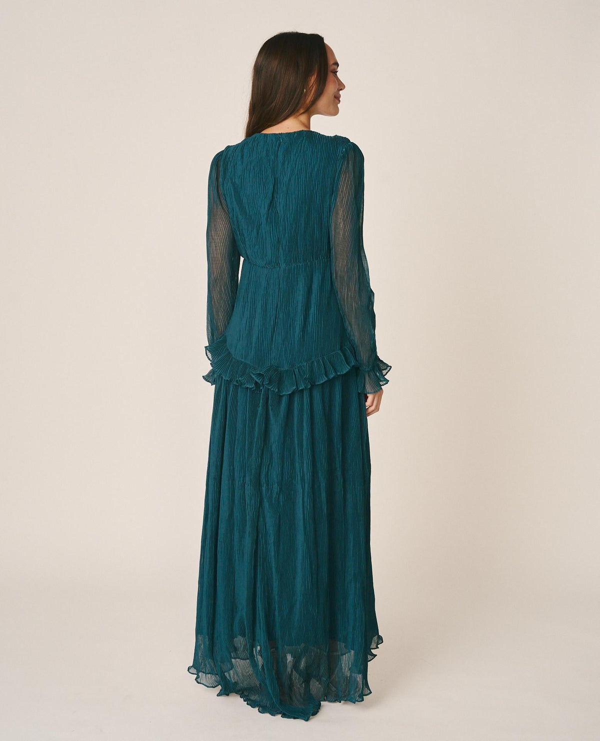 VESTIDO LARGO PLISADO