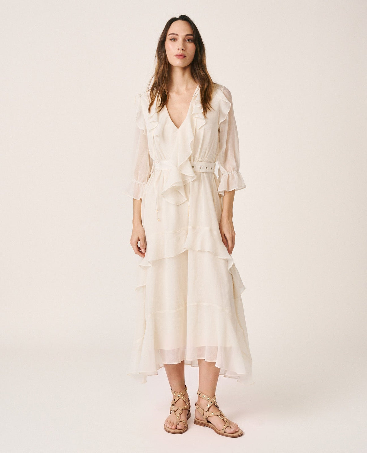 VESTIDO MIDI VOLANTES