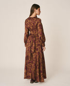 VESTIDO LARGO JACQUARD FLORAL