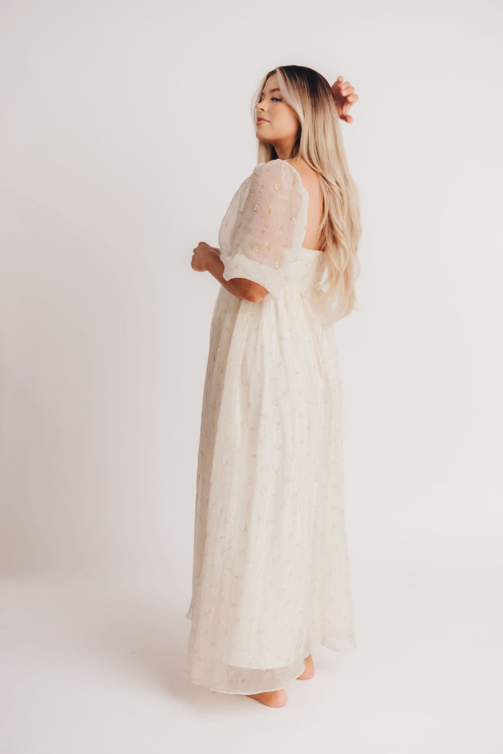 Jimena · Vestido maxi de flores con smock - Apto premamá y tallas inclusivas (S-4XL)