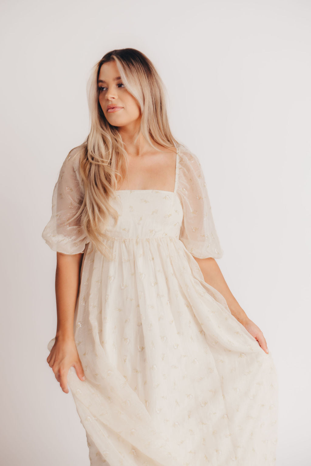Jimena · Vestido maxi de flores con smock - Apto premamá y tallas inclusivas (S-4XL)