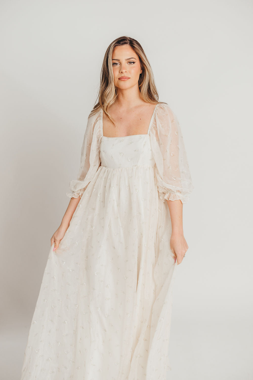 Jimena · Vestido maxi de flores con smock - Apto premamá y tallas inclusivas (S-4XL)