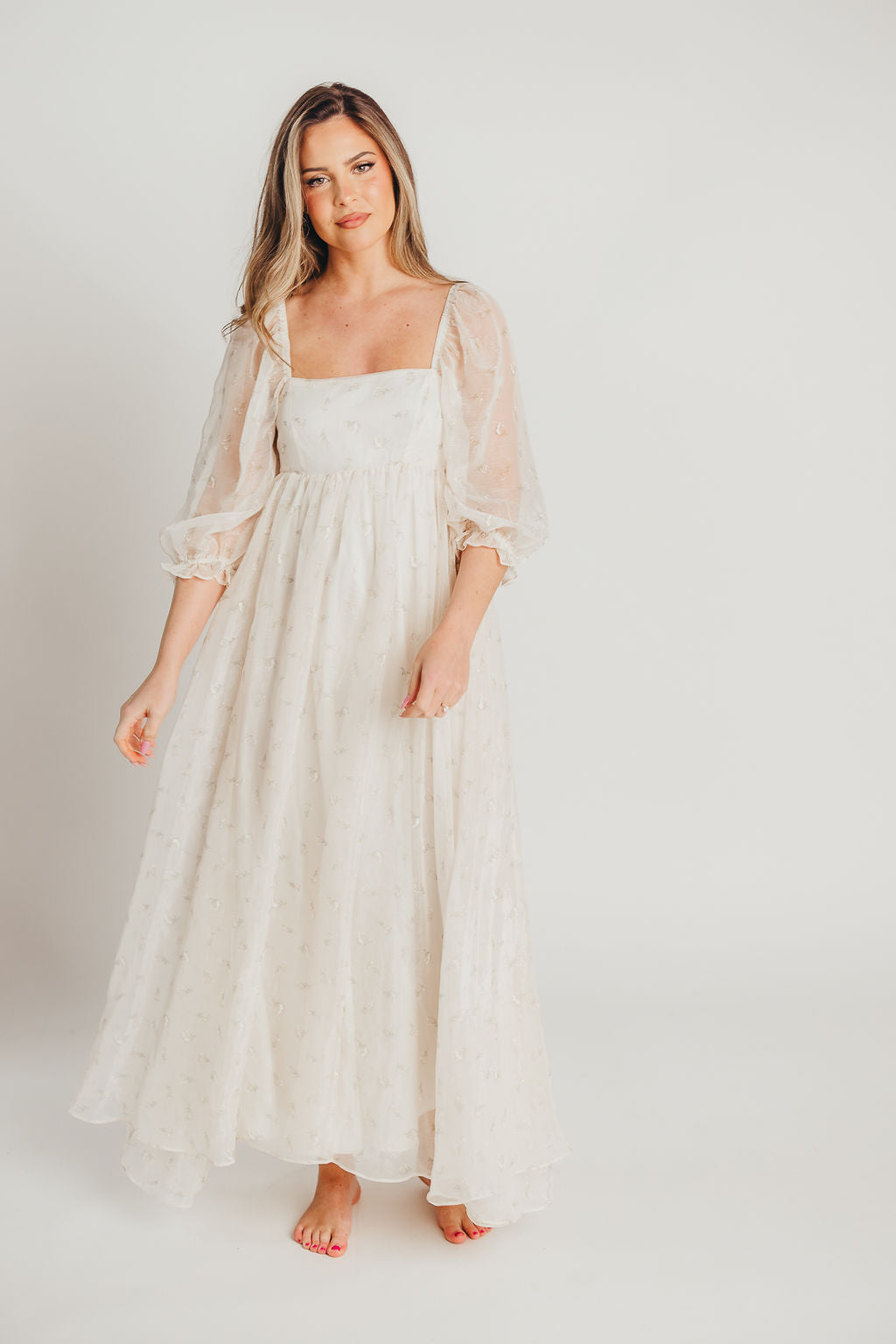 Jimena · Vestido maxi de flores con smock - Apto premamá y tallas inclusivas (S-4XL)