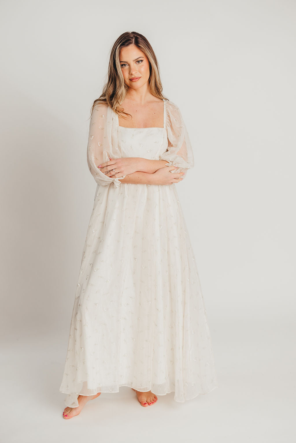 Jimena · Vestido maxi de flores con smock - Apto premamá y tallas inclusivas (S-4XL)