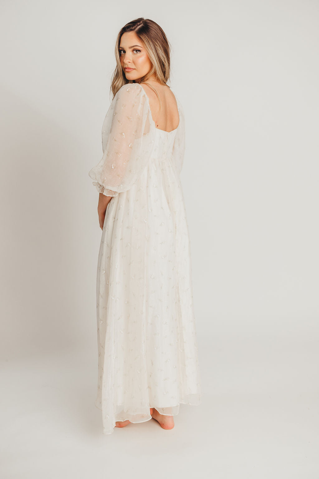 Jimena · Vestido maxi de flores con smock - Apto premamá y tallas inclusivas (S-4XL)