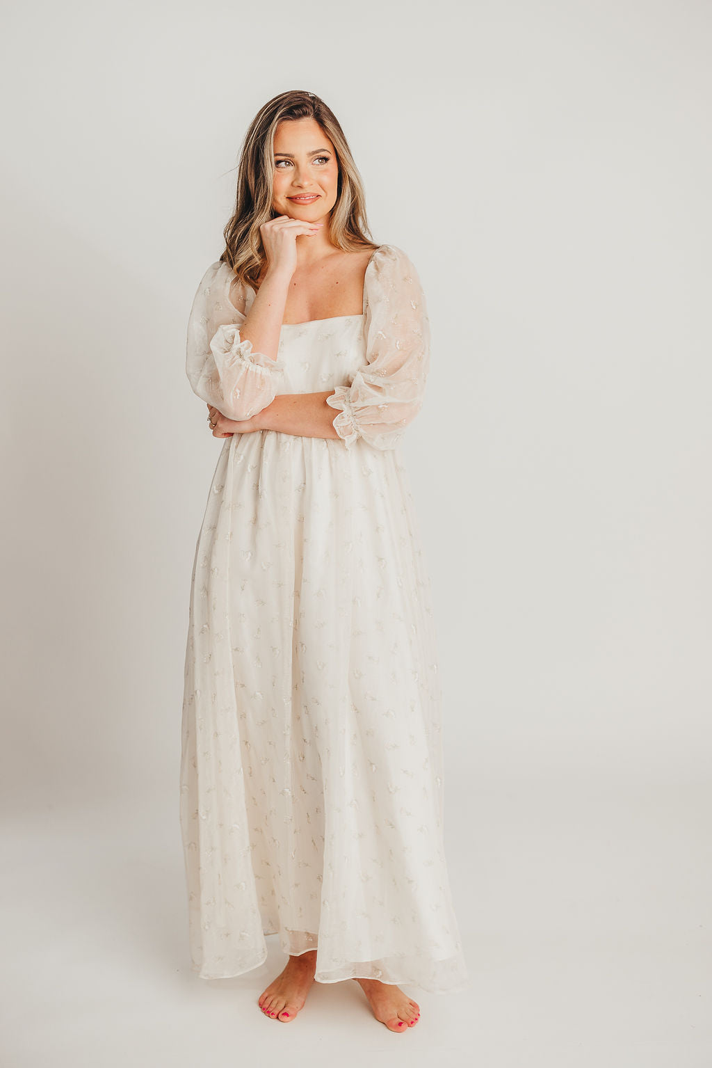 Jimena · Vestido maxi de flores con smock - Apto premamá y tallas inclusivas (S-4XL)