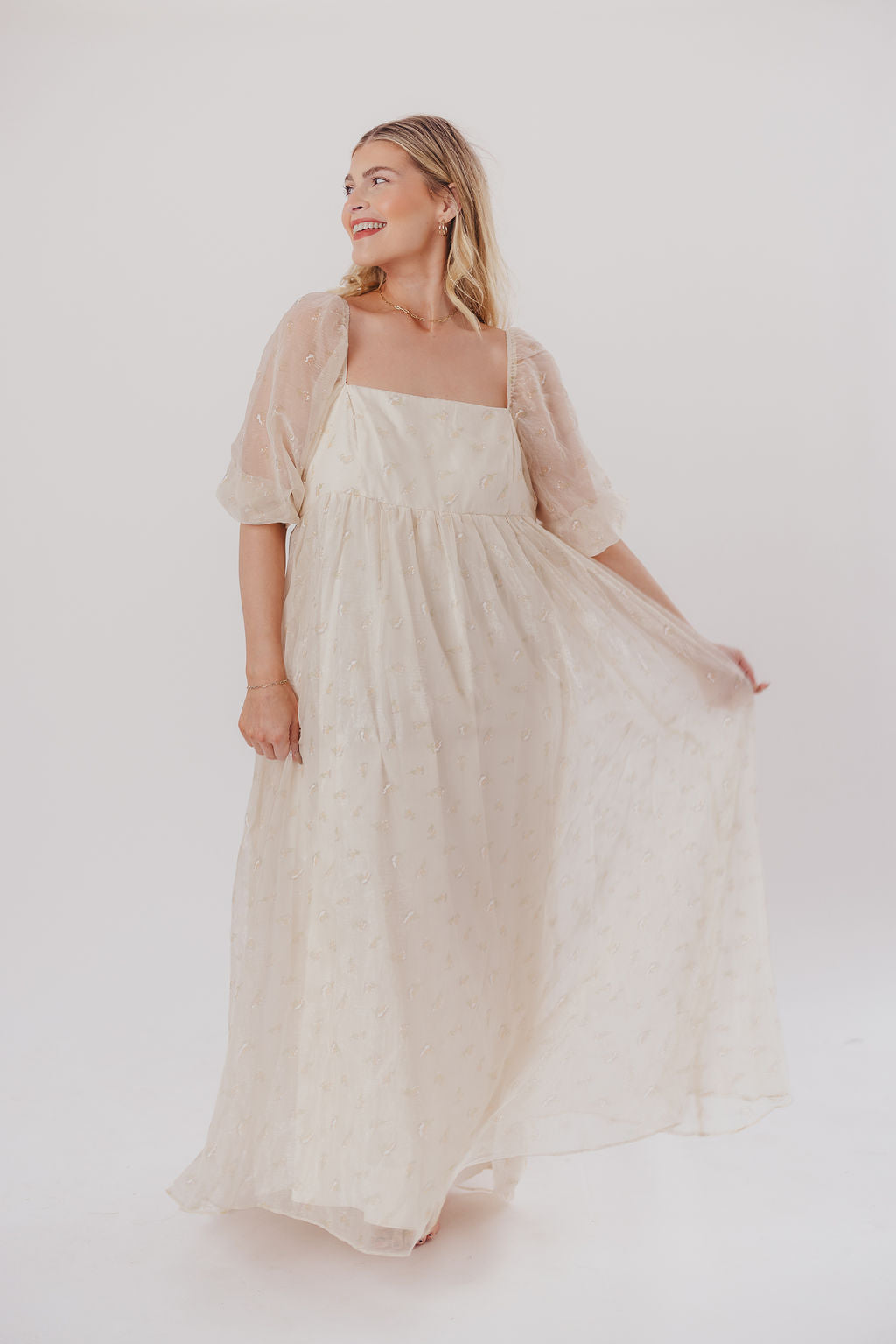 Jimena · Vestido maxi de flores con smock - Apto premamá y tallas inclusivas (S-4XL)