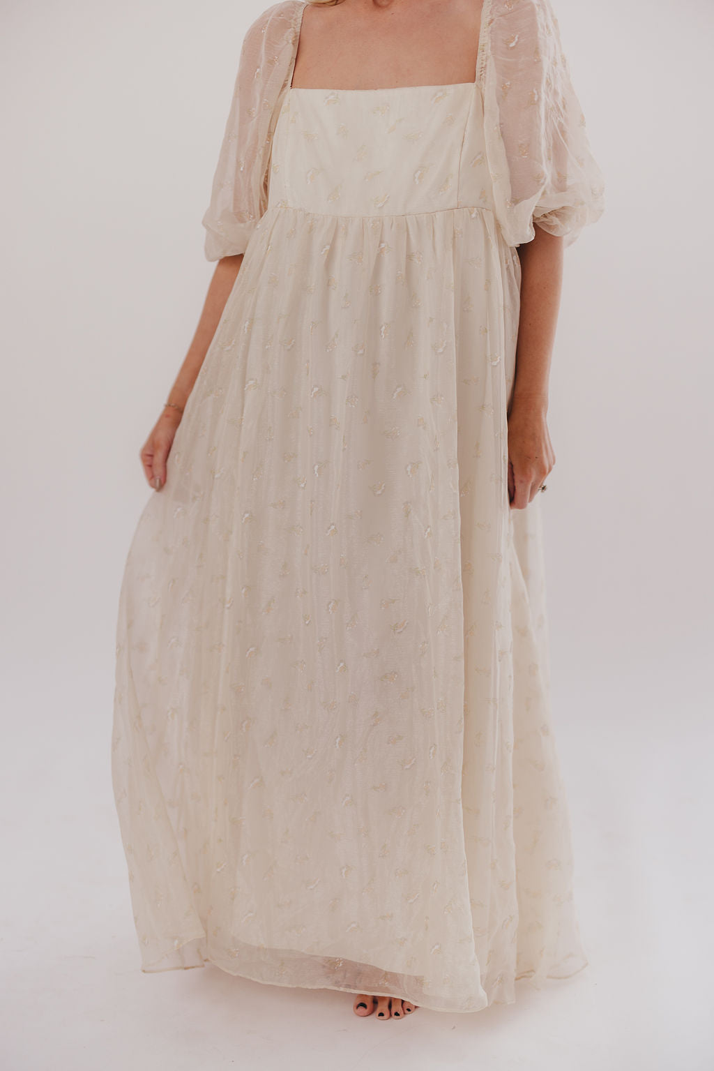 Jimena · Vestido maxi de flores con smock - Apto premamá y tallas inclusivas (S-4XL)